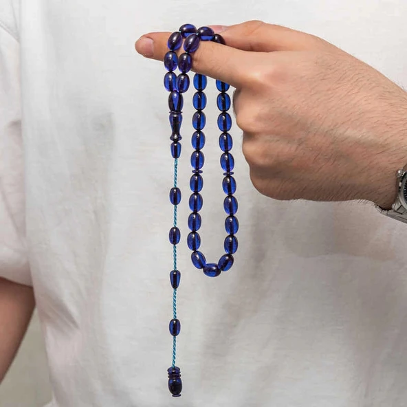 Sıkma Kehribar Tesbih - Resim 3