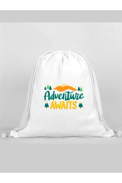Karavan Baskılı Sırt Çantası - İp Büzgülü Spor Çanta ürün görseli