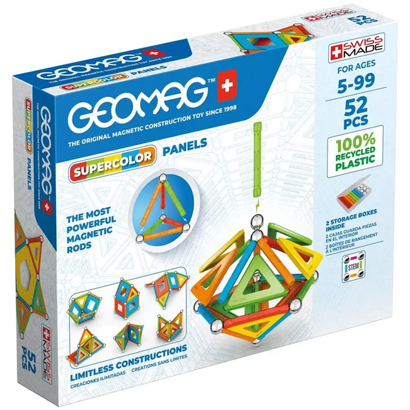 Geomag Supercolor Panels Manyetik Zeka Oyunu 52 Parça - Resim 5