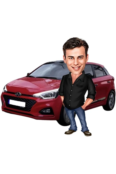 Kişiye Özel Kendi Aracı İle Biblo - Karikatür Biblo ürün görseli