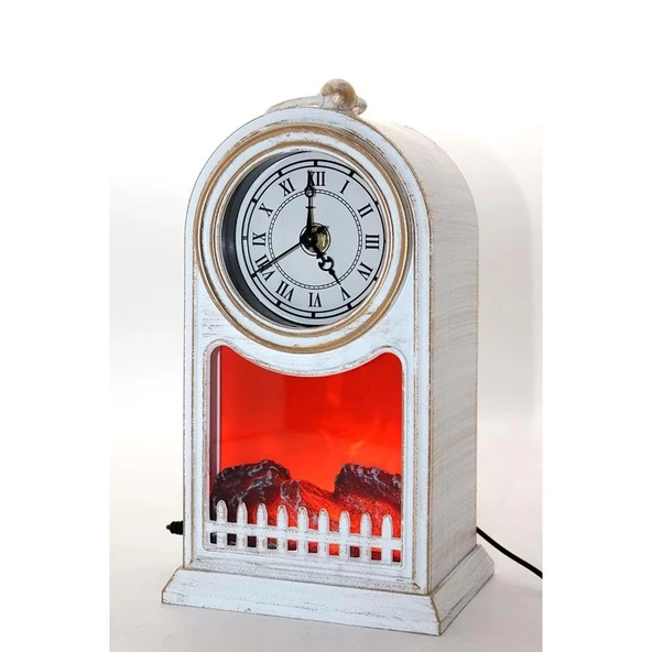 Led Işıklı Saatli Şömine - Resim 2