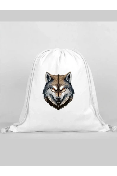 Kurt Baskılı Sırt Çantası - İp Büzgülü Spor Çanta ürün görseli