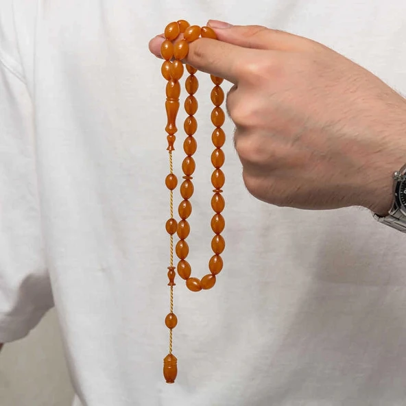 Sıkma Kehribar Tesbih - Resim 4