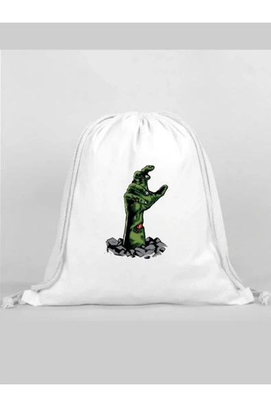 El Baskılı Sırt Çantası - İp Büzgülü Spor Çanta ürün görseli