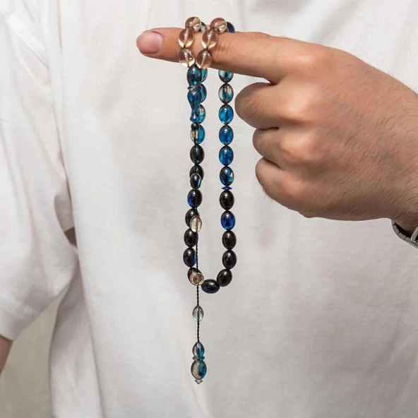 Sıkma Kehribar Tesbih - Resim 4