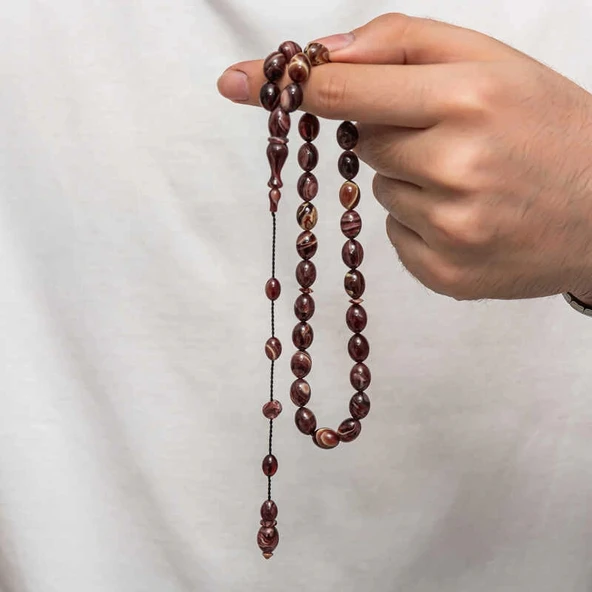 Sıkma Kehribar Tesbih - Resim 3