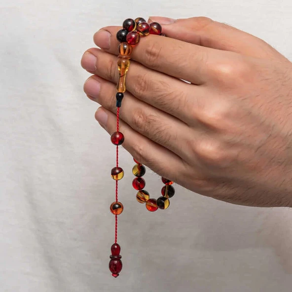 Sıkma Kehribar Tesbih - Resim 3