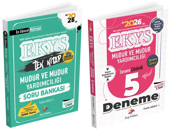 Dizgi Kitap 2026 MEB EKYS Müdür ve Yardımcılığı Soru Bankası + 5 Deneme 2 li Set - Fatih Sesli Dizgi Kitap - 1