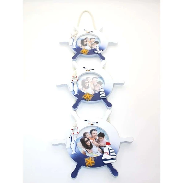 Ahşap Marin 3'Lü Çerceve - Resim 2