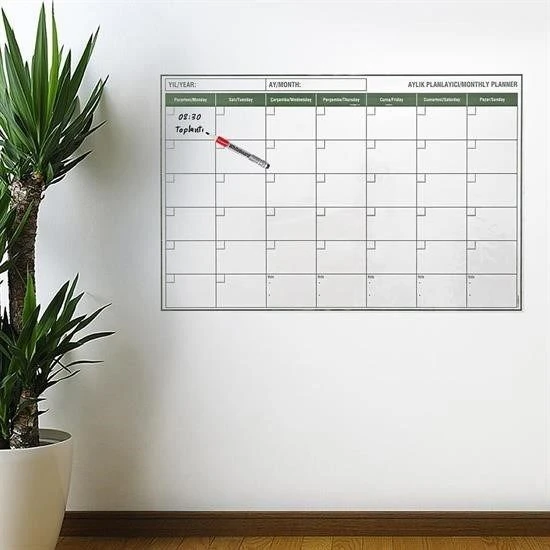 Manyetik Yapışkanlı Bir Aylık Program Planlayıcı Takvim 85x56 cm ürün görseli