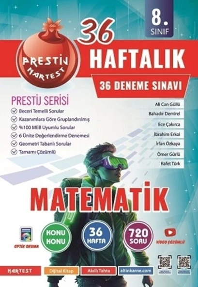 Nartest Yayınları 8. Sınıf Haftalık Matematik Denemeleri ürün görseli