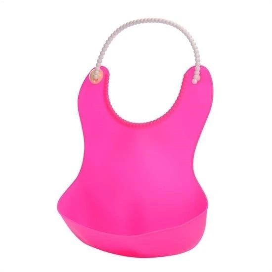 Çocuk Bebek Mama Önlüğü Dökülme Engelleyici Bükülebilir Pembe - Resim 3