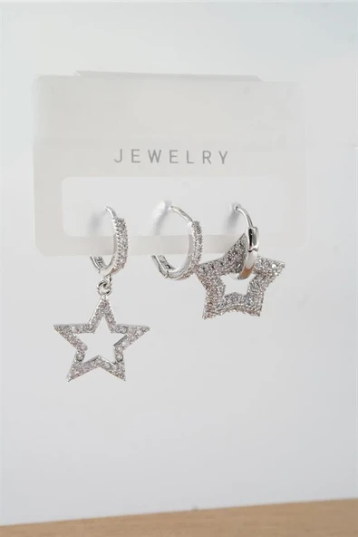 Kadın Vip Seri Baget Zirkon Taşlı Karışık Figürlü 3'lü Küpe  zrk00562 ürün görseli