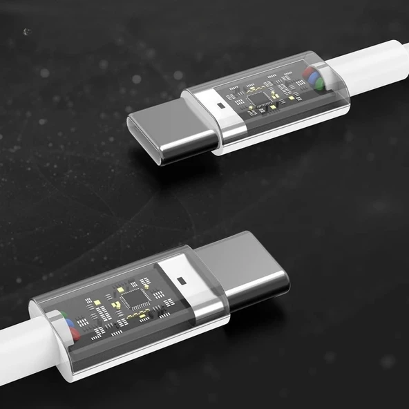 Apple 15/15 Pro Type-C to Type-C Hasır Örgü Hızlı Şarj Kablosu (1m) - Resim 3