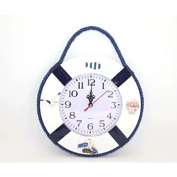 Ahşap Marin Duvara Asmalı Saat - Resim 2