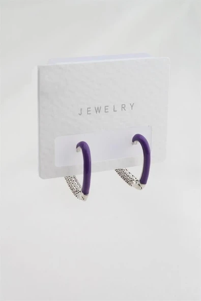 Kadın Altın Kaplama Zirkon Taşlı Mineli  Kalp Model Küpe ürün görseli