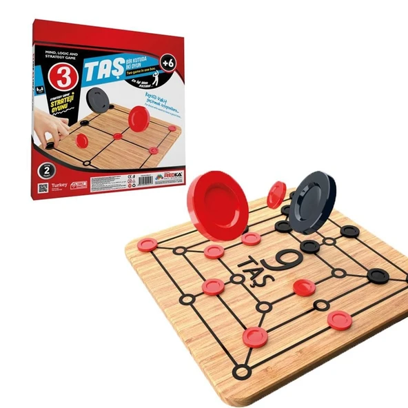 Sinerjim Ahşap Dokuztaş / Üçtaş Kutu Oyunu ürün görseli