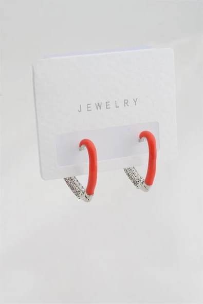 Kadın Altın Kaplama Zirkon Taşlı Mineli  Kalp Model Küpe ürün görseli