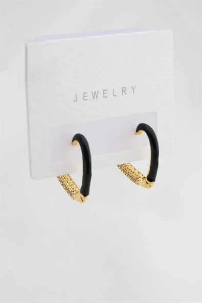 Kadın Altın Kaplama Zirkon Taşlı Mineli  Kalp Model Küpe ürün görseli