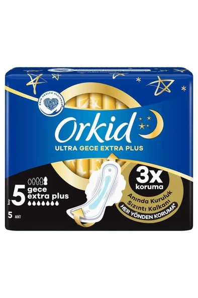 Orkid Ultra Hijyenik Ped Gece Extra Plus No: 5 5'li - 3