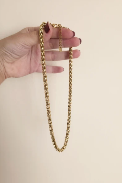 316 L Çelik Antialerjenik Kararmaz Burgu Kolye  45+7 cm - Resim 2