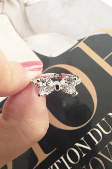 Kadın Vip Seri Baget Zirkon Taşlı Numarasız Ayarlanabilir Yüzük - Resim 2