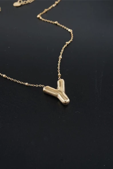 Kadın 316 L Paslanmaz Çelik Balon Harf Kolye Y ürün görseli