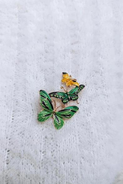 Kadın Özel Tasarım Kelebek Figürlü Broş - Resim 2
