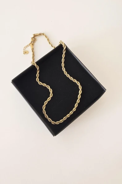 316 L Çelik Antialerjenik Kararmaz Burgu Kolye  45+7 cm ürün görseli