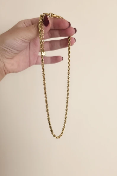 316 L Çelik Antialerjenik Kararmaz Burgu Kolye  45+7 cm - Resim 2