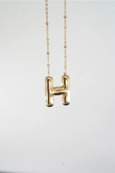 Kadın 316 L Paslanmaz Çelik Balon Harf Kolye H - 2