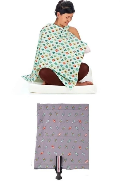 Kullanışlı Bebek Emzirme Önlüğü Kuş Desenli ürün görseli 1