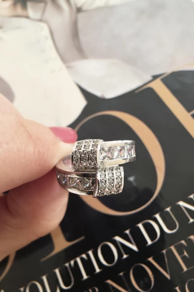 Kadın Vip Seri Baget Zirkon Taşlı Numarasız Ayarlanabilir Yüzük - Resim 4