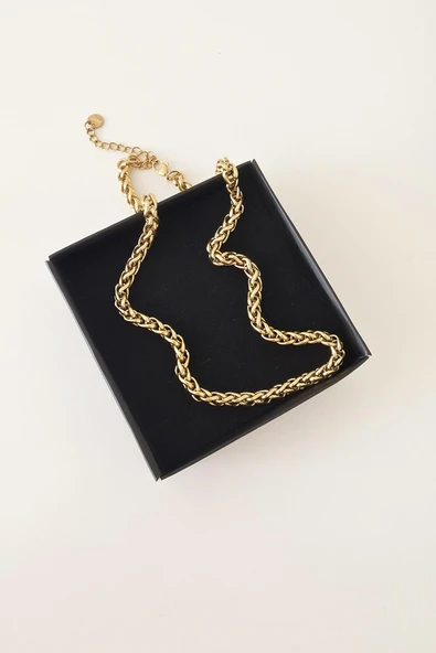 316 L Çelik Antialerjenik Kararmaz Burgu Kolye  45+7 cm ürün görseli