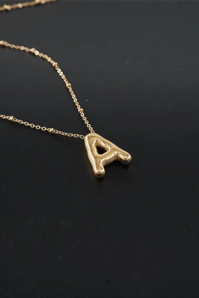 Kadın 316 L Paslanmaz Çelik Balon Harf Kolye ürün görseli