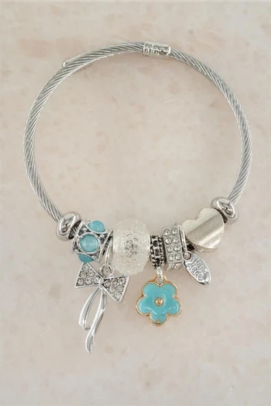 Kadın 316 L Çelik Karışık Figürlü Charm Bileklik   TKR001 ürün görseli