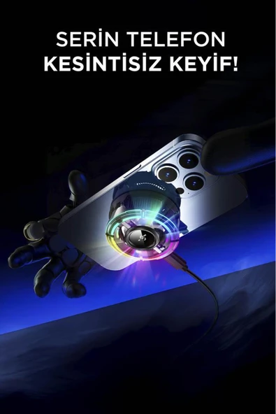 40 Kablolu Cep Telefonu Soğutma Fanı Gamer Oyuncu Radyatör Soğutucu Siyah - 2