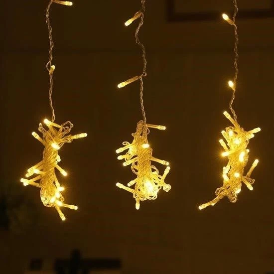 8 Fonksiyonlu 200 Led 10 Saçak Şerit Led 2x2 Perde İp Led  (Gün Işığı) - 4