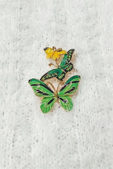 Kadın Özel Tasarım Kelebek Figürlü Broş ürün görseli