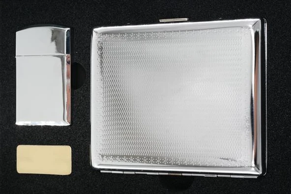 316 L Paslanmaz Çelik Sigara Plakası ve Çakmak'lı Set ürün görseli