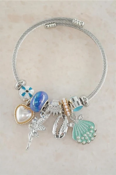 Kadın 316 L Çelik Karışık Figürlü Charm Bileklik   TKR001 ürün görseli