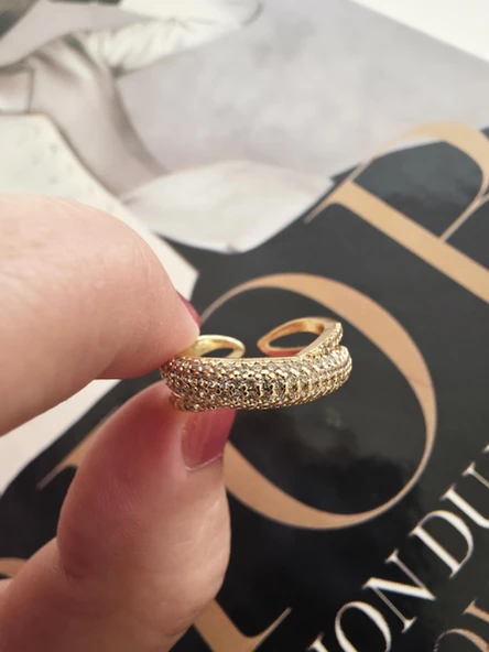 Kadın Vip Seri Zirkon Taşlı Numarasız Ayarlanabilir Yüzük - Resim 3