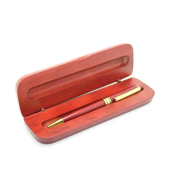 Ahşap Kutulu Tükenmez Kalem ürün görseli 1