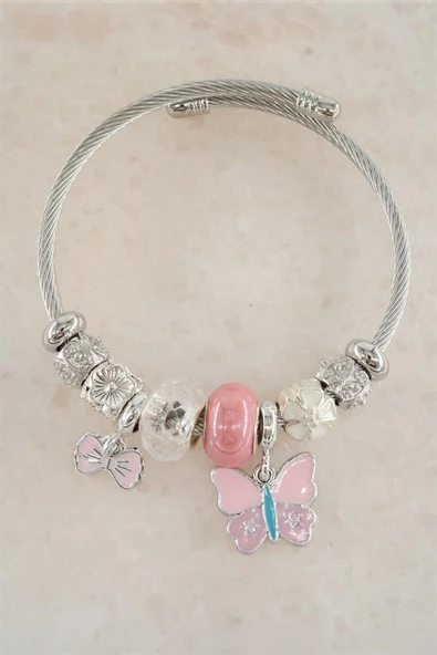 Kadın 316 L Çelik Karışık Figürlü Charm Bileklik   TKR001 ürün görseli