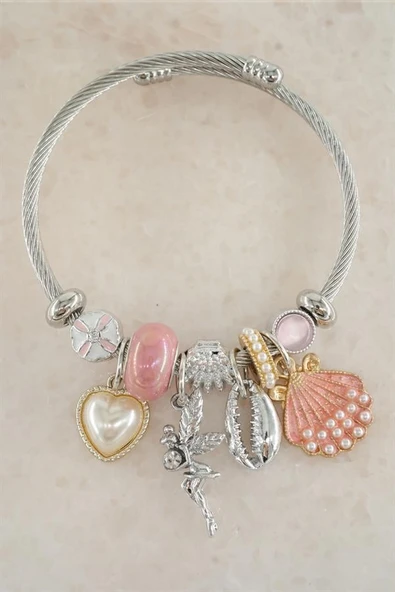 Kadın 316 L Çelik Karışık Figürlü Charm Bileklik TKR001