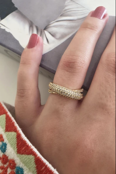 Kadın Vip Seri Zirkon Taşlı Numarasız Ayarlanabilir Yüzük ürün görseli