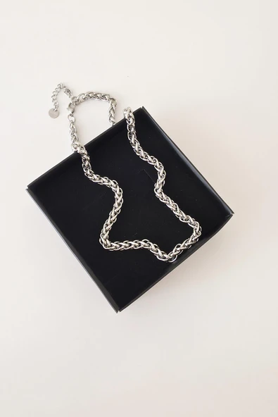 316 L Çelik Antialerjenik Kararmaz Burgu Kolye  45+7 cm ürün görseli