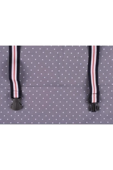 Kullanışlı Bebek Emzirme Önlüğü Gri Puantiyeli - Resim 3