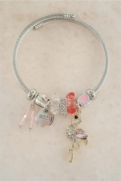 Kadın 316 L Çelik Karışık Figürlü Charm Bileklik   TKR001 ürün görseli