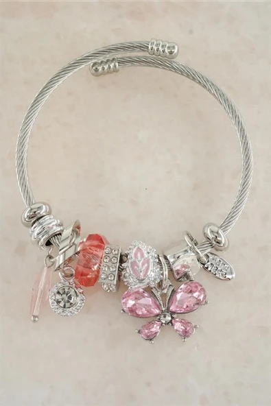 Kadın 316 L Çelik Karışık Figürlü Charm Bileklik   STP014 ürün görseli